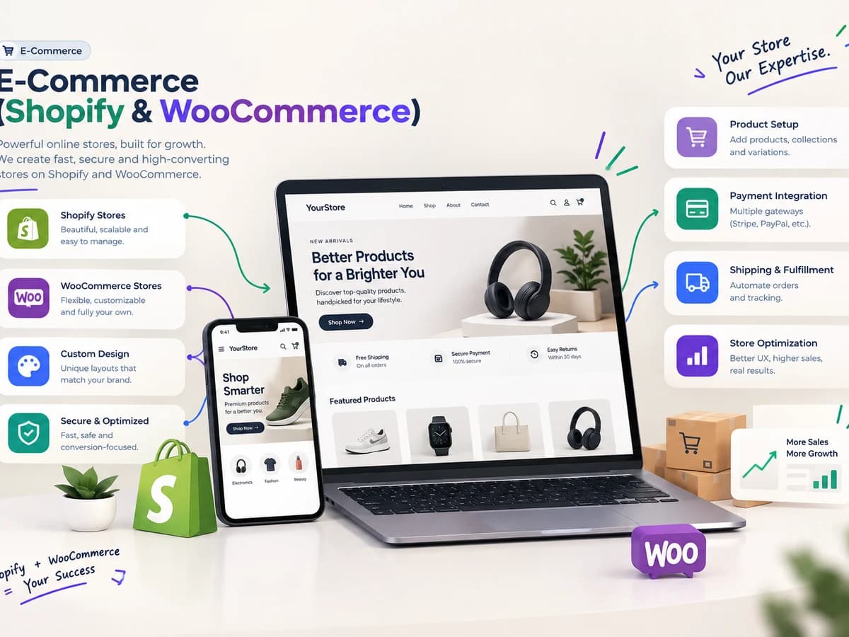 E-Commerce Stores (Shopify & WooCommerce)